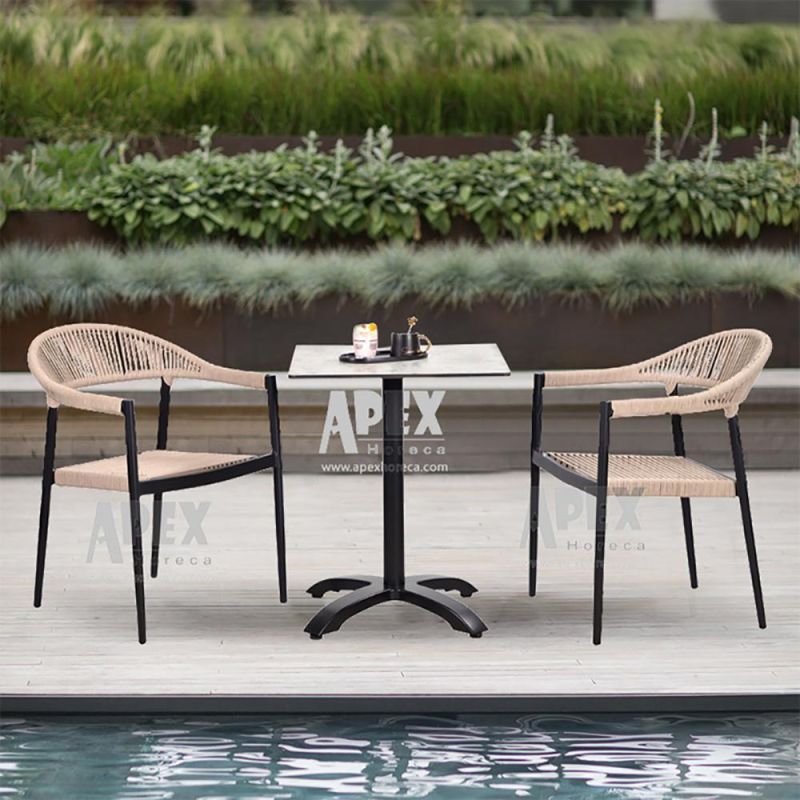 Modern Outdoor Furniture Bar Counter Dining Room Aluminum Rope Chair