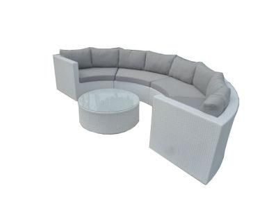 Wicker Outdoor Furniture Synthetic Garden Half Round Rattan Sofa Set
