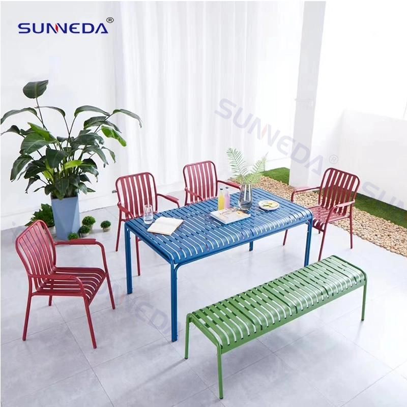 Commercial Coffee Shop Outdoor Table Set with Aluminum Frame