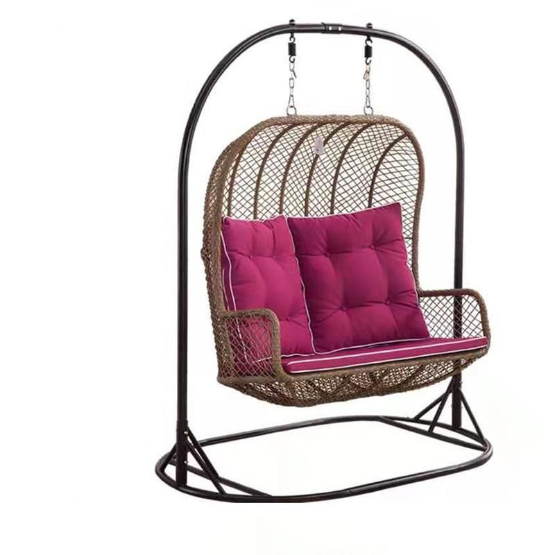 Wicker Double Swing Chair Armrest Rattan Chair Modern Indoor Chair
