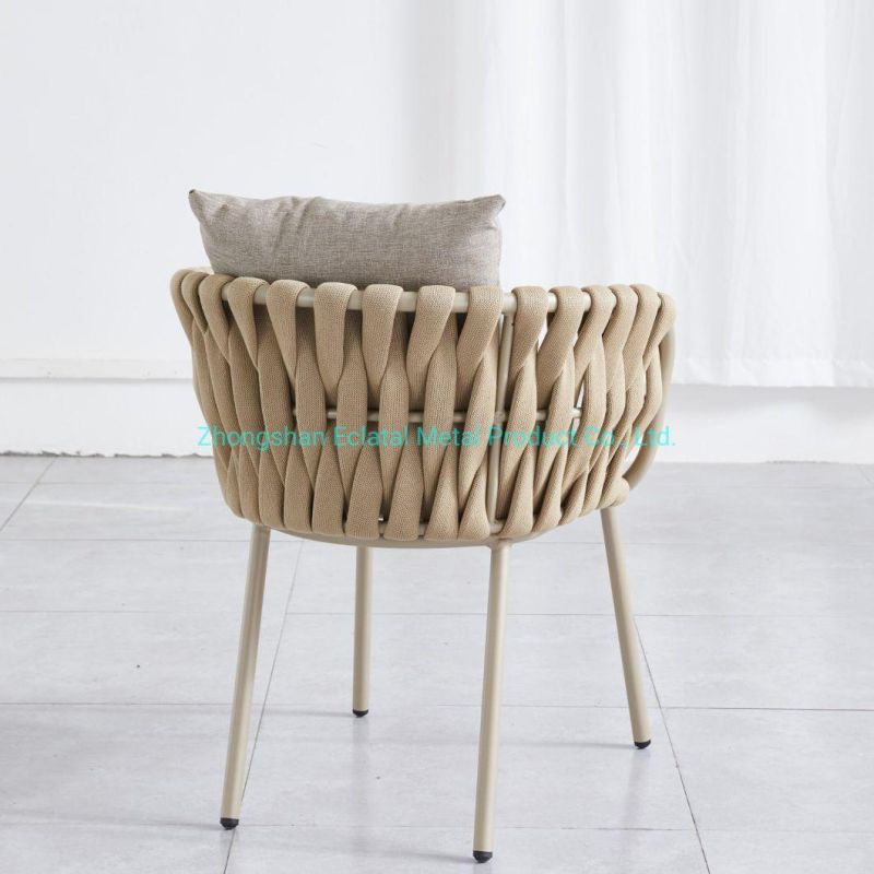 Chinese Manufacturer Garden Rope Dining Chair Restaurant Metal Chair and Table All Day Bistro Terrace Outdoor Furniture