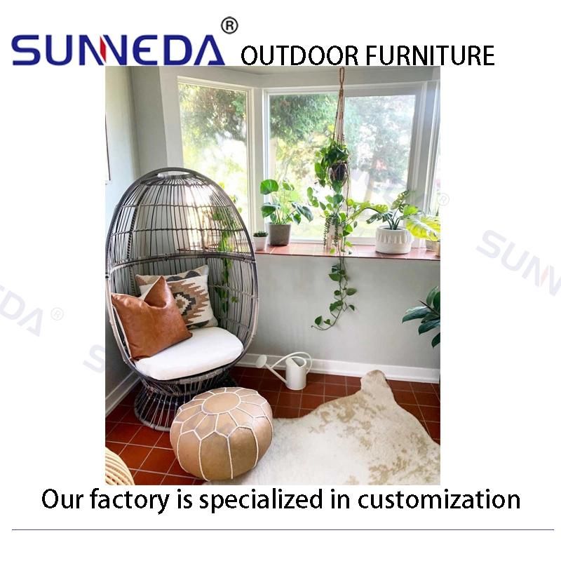 Modern Outdoor Comfortable Patio Simple Chair Brown with Waterproof Cushion