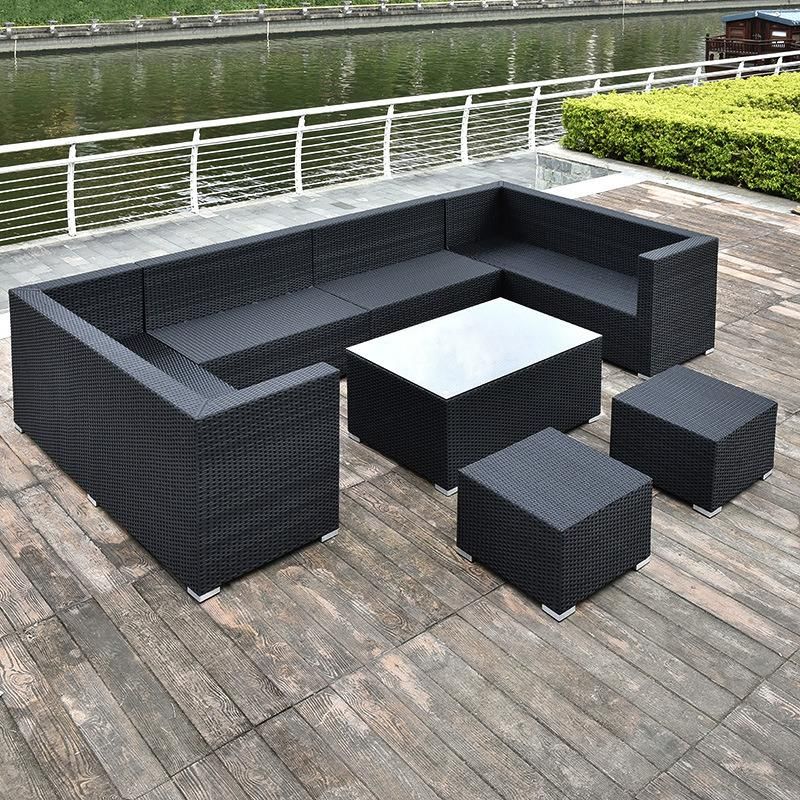Outdoor Aluminum Steel Set Garden Single Sleeper Sofa Set with Cushion