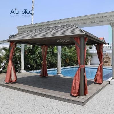 Alunotec Rust-Proof Terrace Roof Outdoor Hardtop Canopy Slope Patio Awning Gazebo