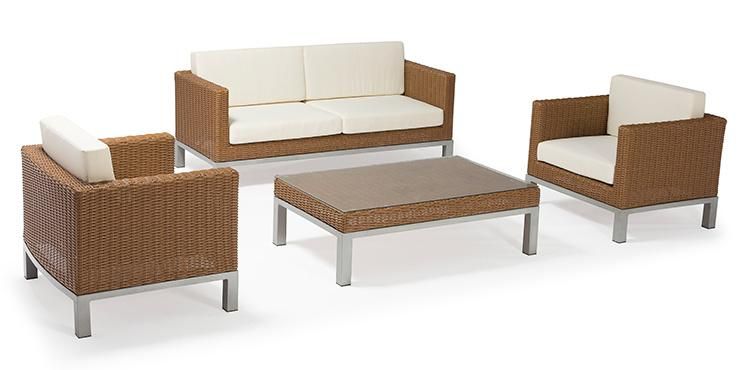 4PCS Aluminum Outdoor Furniture Terrace Synthetic Rattan Sofa Set