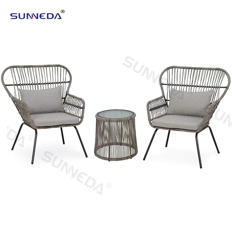 Outdoor Balcony Nordic Style PE Cane Chair Three Sets