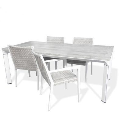 Outdoor Modern Ceramic Dining Table and Chair Set Garden Furniture