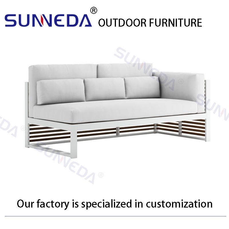 Eco-Friendly Outdoor Furniture Yard Furniture Exterior Sofa with Square Teak