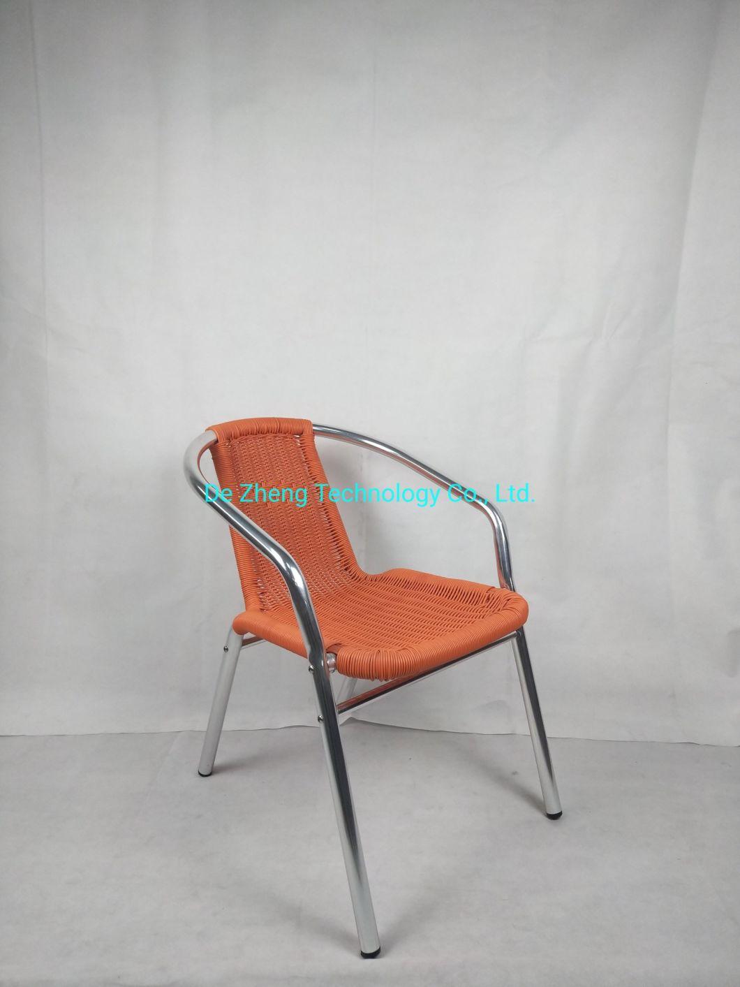 Outdoor Coffee Shop Metal Aluminum Frame Enforce Bar PE Rattan Furniture