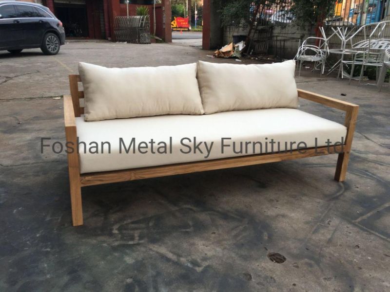 Outdoor Teak Wooden Garden Hotel Villa Patio Combination Cushion Sofa