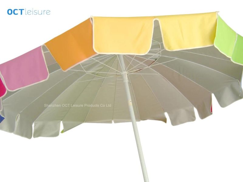 20 Panel Multi-Color Beach Outdoor Umbrella Parasol (OCT-BUMULP)