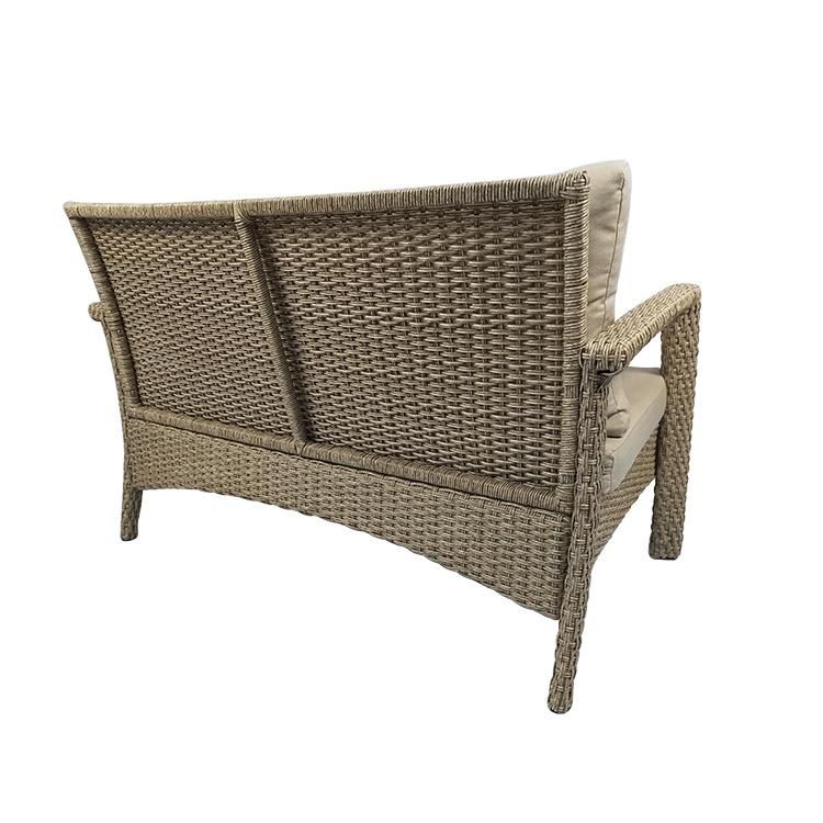 Hot Sale Modern Outdoor Aluminum Frame Sea Grass Color PE Rattan Sofa