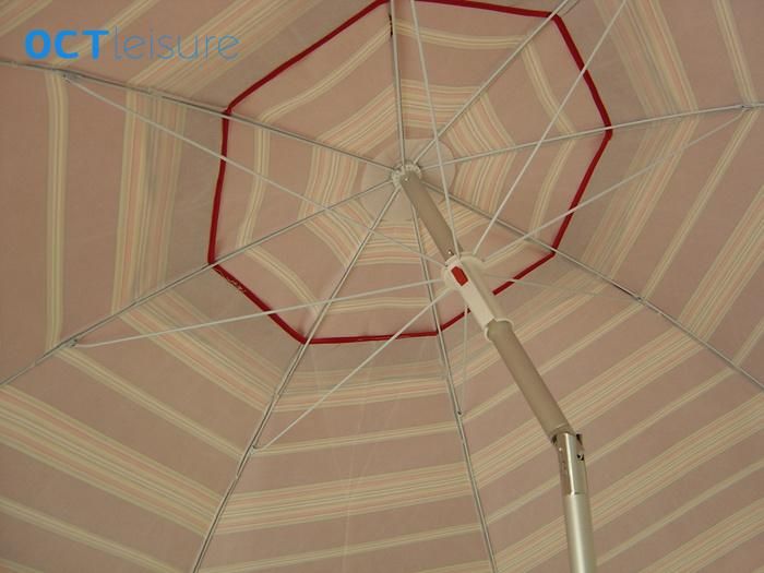 Aluminum Beach Umbrella / Beach Parasol with Stripe Design (OCT-AUSTPOLY)