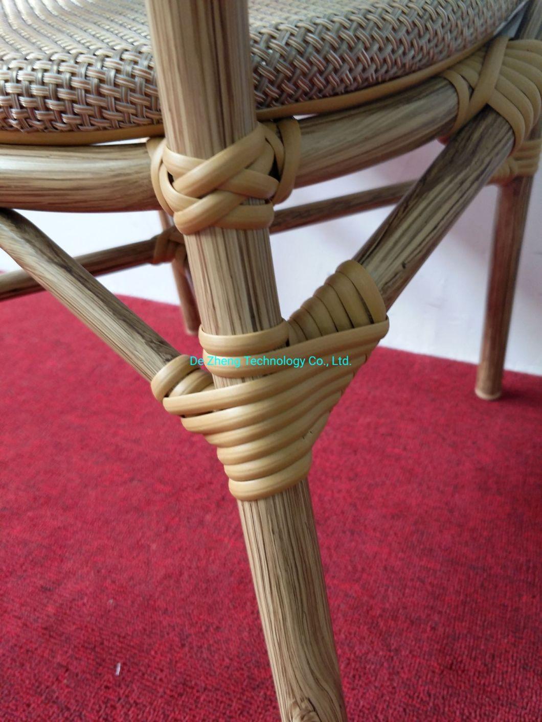 French Leisure Commercial Hotel Mesh Textylene Mesh Restaurant Aluminum Armrest Outdoor Dining Furniture