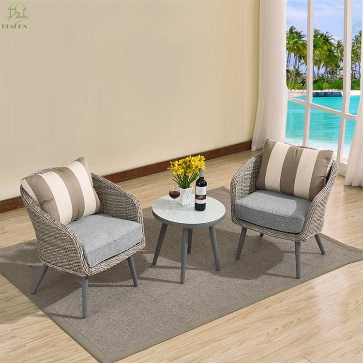 Garden PE Rattan Wicker Waterproof Leisure Chair Table Aluminum Frame Rust-Proof Outdoor Dining Sets