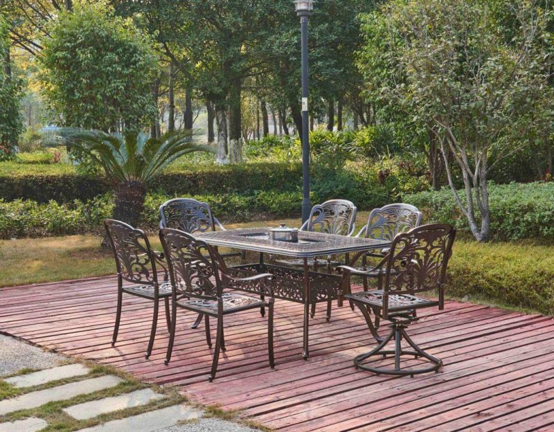 Black Cast Aluminum Weather Resistant Table