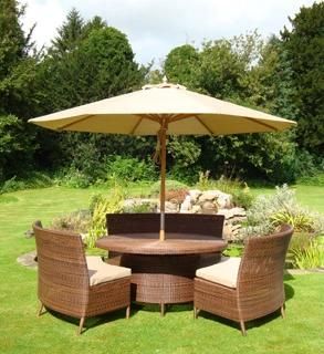 Rattan Garden Furniture Chair and Table With Umbrella (YT-088-1C, YT-088-1Z, YT-522U)