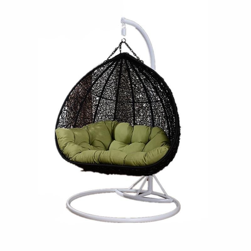 Outdoor Metal Frame Egg Shape Hanging Patio Rattan Swing Chair