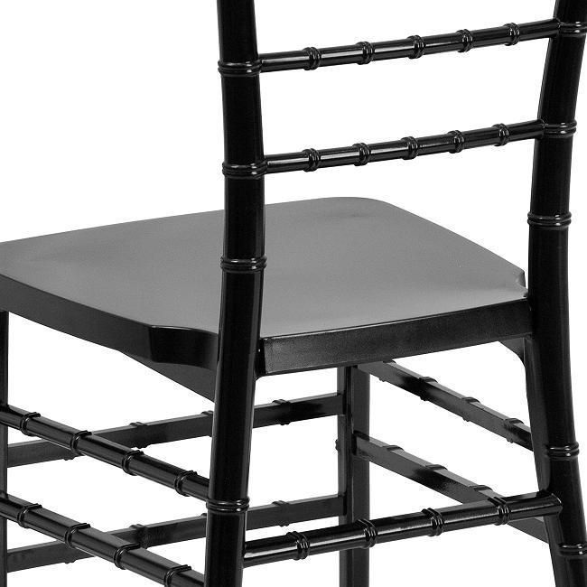 Wedding Party Events Black Metallic Stackable Resin Tiffany Chiavari Chairs