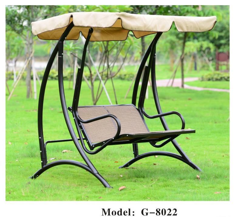 Island Umbrella Island Retreat Hanging Lounge with Shade Canopy, Khaki Garden Swing Chair