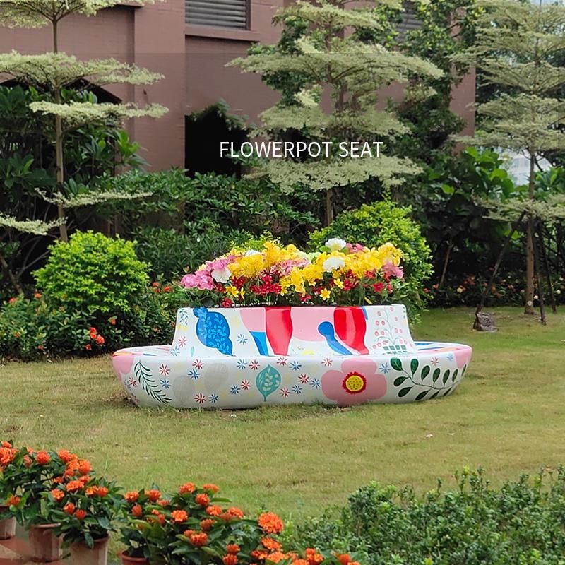 Fiberglass Sculpture Bench Seating Shopping Mall Plaza Airport Terminals Decoration Furniture