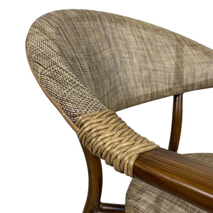 Outdoor Aluminum Mesh Seat Leisure Bistro Ventilate Patio Hotel Rattan Chair