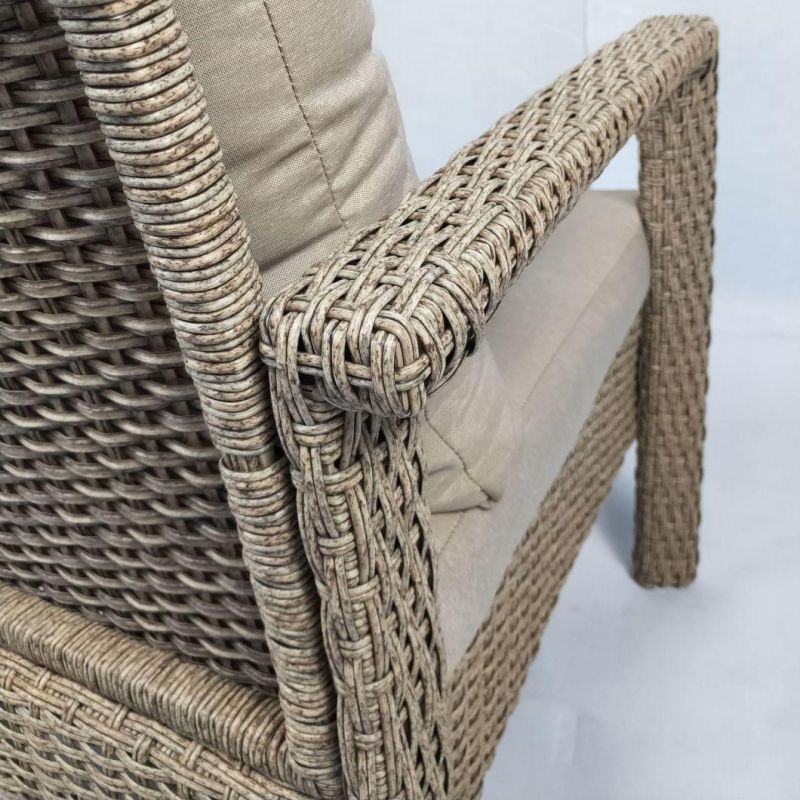 Hot Sale Modern Outdoor Aluminum Frame Sea Grass Color PE Rattan Sofa Set