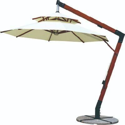 White Outdoor Pool Double Top Heavy Duty Cantilever Umbrella