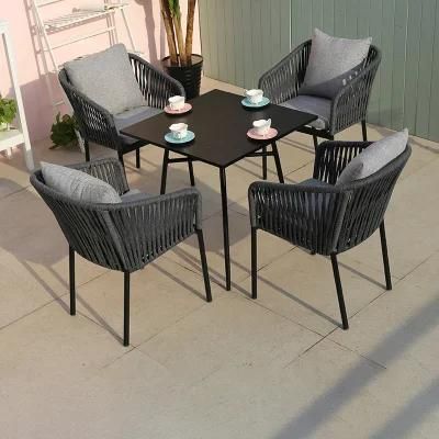 Dining Table and Chair Stackable Aluminum Chairs Outdoor Garden Furniture