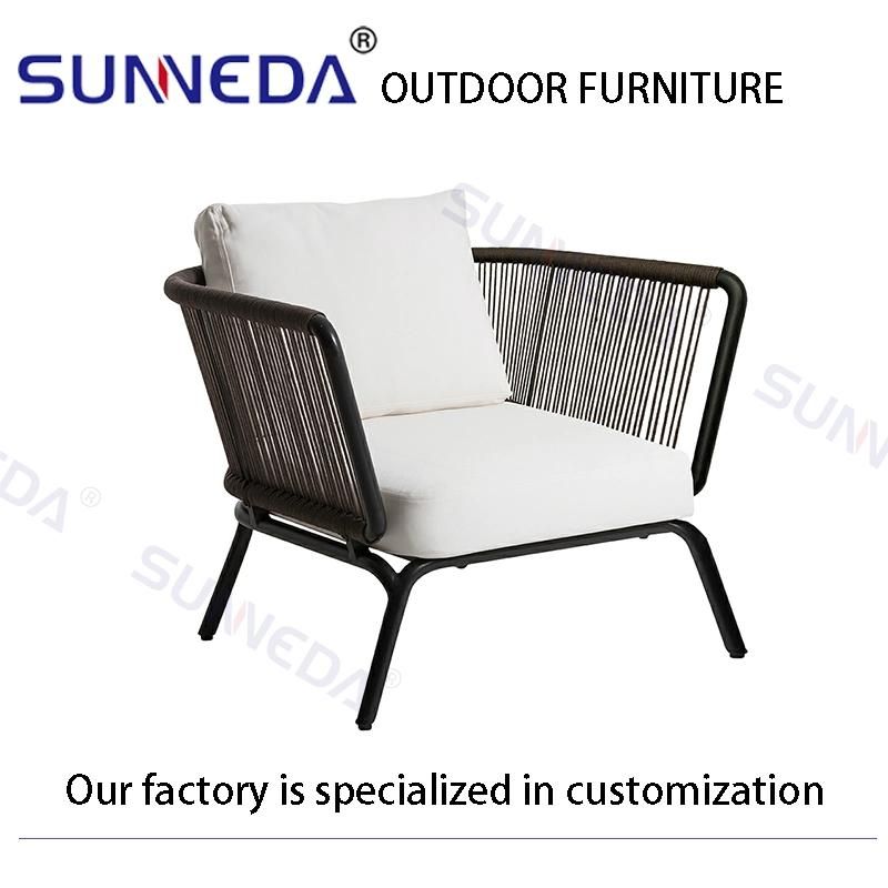 New Unique Designs Terrace Rope Garden Sofa Set Accept Customized Hotel Outdoor Furniture Sofa Set