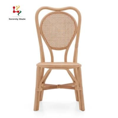 Special Wooden Technology Wooden Frame with Natural Rattan Back and Seat Modern Restaurant Dining Chair