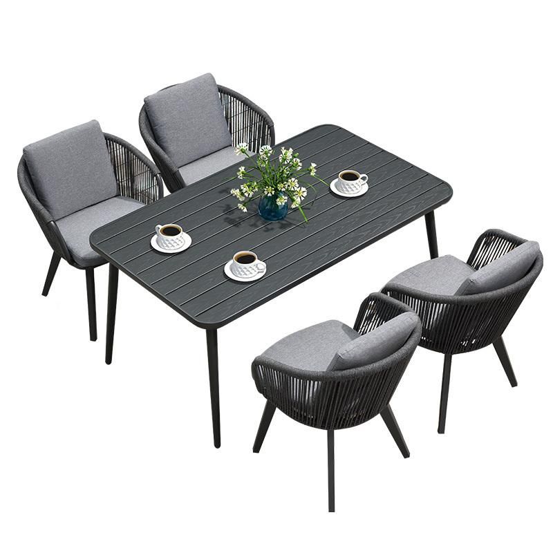 Rope Outdoor Garden Patio Dining Table and Chair Sets Furniture