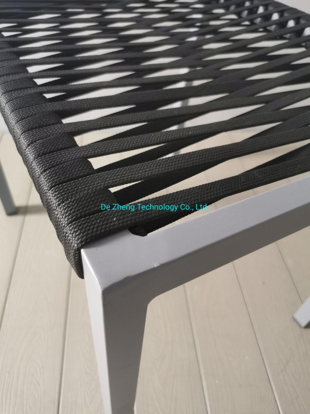 Outdoor Furniture House Aluminum Polyster Rope Armless Dining Chair Restaurant Furniture