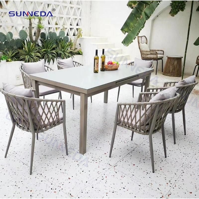 Outdoor Balcony Table Set with Waterproof Back Cushion Chair