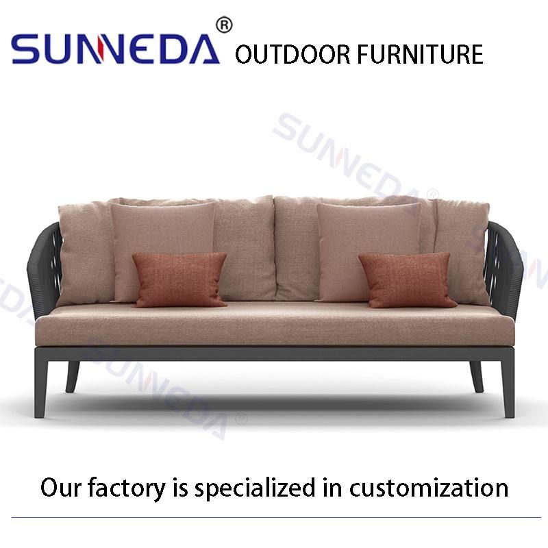 Commercial Nordic Style Comfy Picnic Exquisite Armchair Outdoor Sofa Set