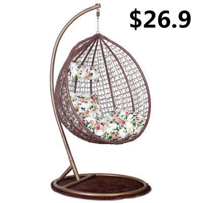 Custom Outside Garden Ratten Egg Shaped Furniture Single Hammock Hanging Chair
