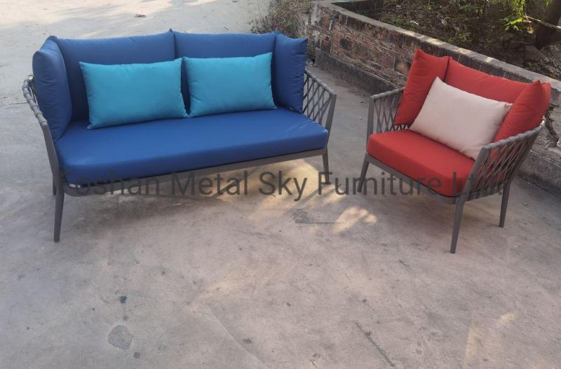 Outdoor Garden Hotel Restaurant Villa Aluminum Wicker Rope Rattan Sofa