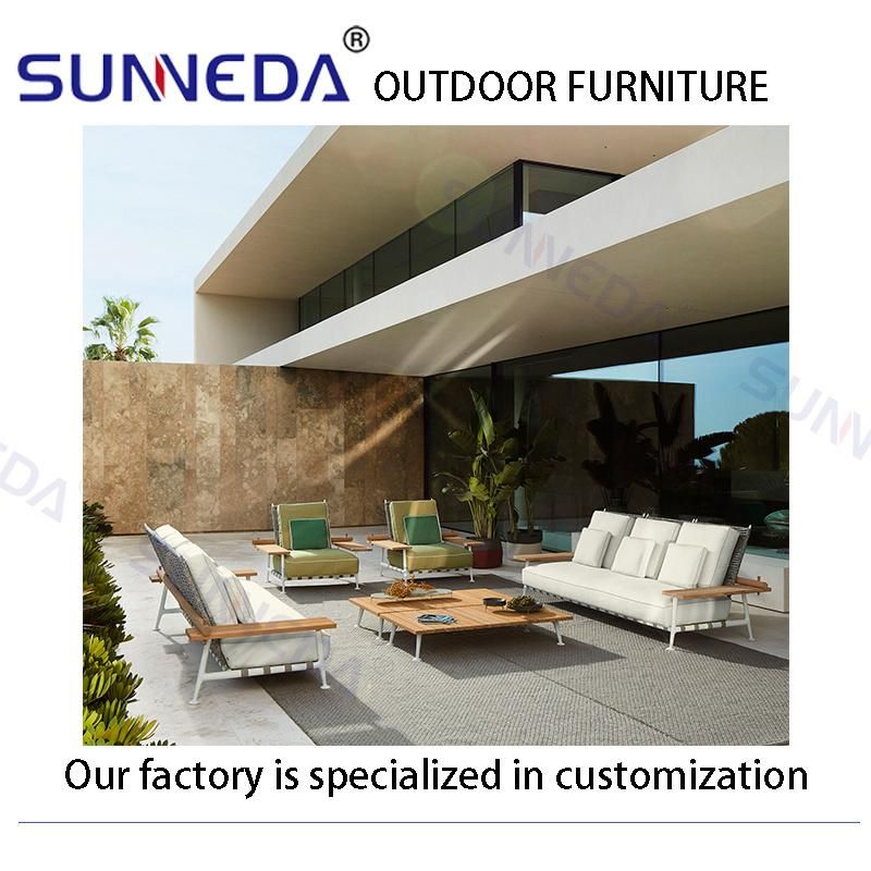 Nordic Style All Weather Best Selling Teak Sectional Outdoor Couch Set