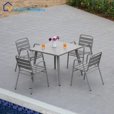 4 Seater Aluminum Square Outdoor Patio Furniture Dining Set