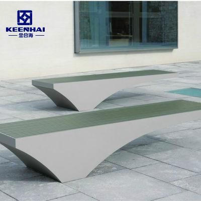 Custom Made Outdoor Modern Stainless Steel Park Seating Bench
