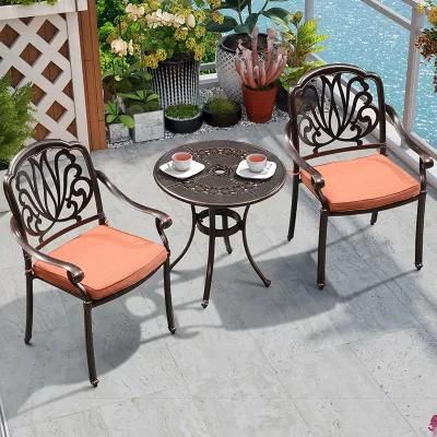 Diameter 80cm Antique Cast Aluminum Patio Dining Set Furniture Outdoor