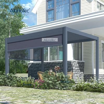 AlunoTec Waterproof Electric Gazebo Luxury Pavilion Fencing Pergola Canopy Outdoor Sun Shading Garden Gazebos