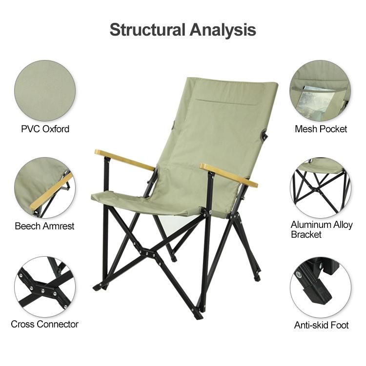 Aluminium Chair Portable Collapsible Camping Folding Fishing Beach Chair