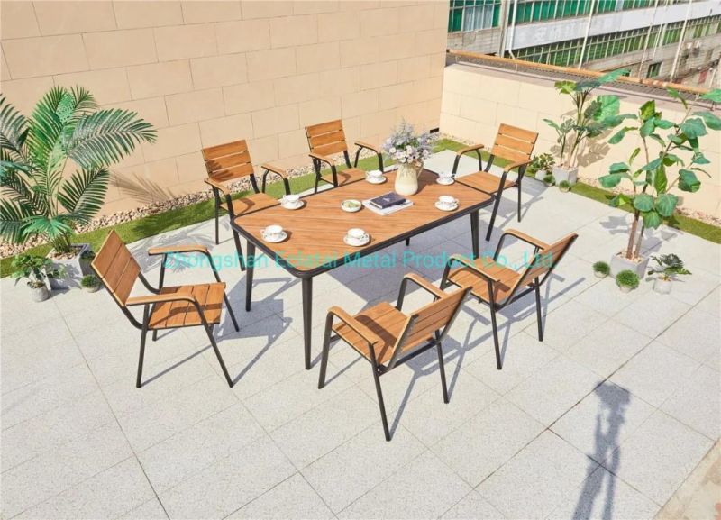 Hot Sale Fast Delivery White Aluminum Patio Furniture Garden Chairs Stackable Commercial Metal Outdoor Furniture