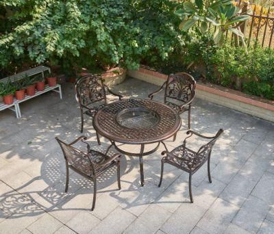 Outdoor BBQ Cast Aluminum Round Table