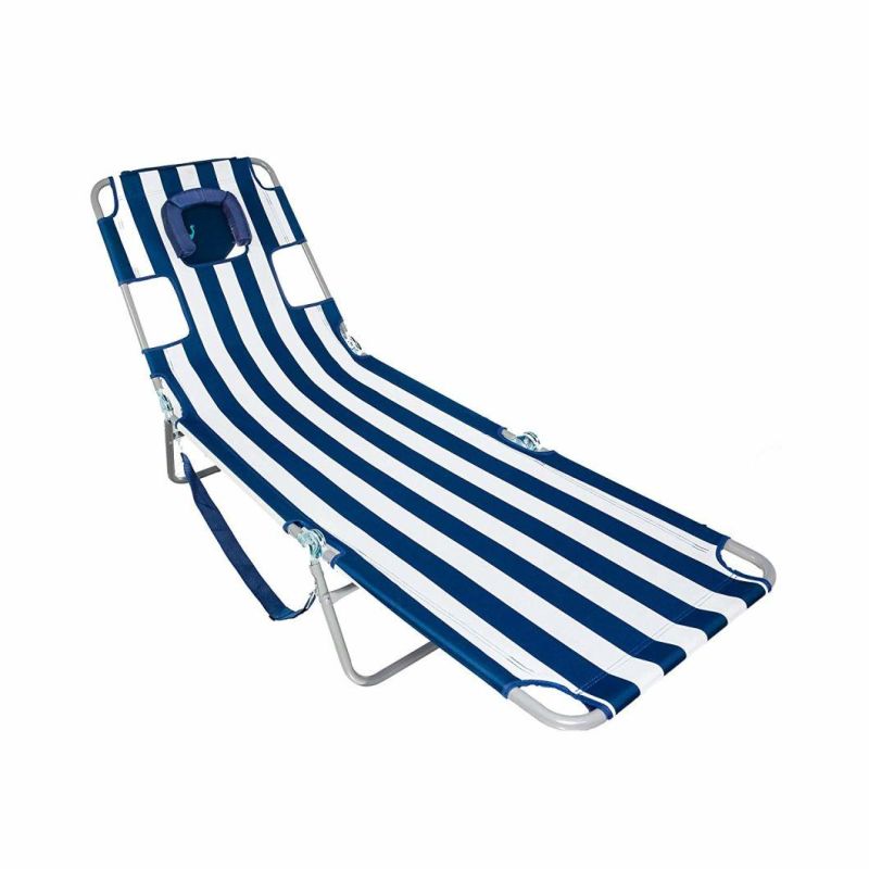 Beach 17" Extended Height 4 Position Folding Beach Chair