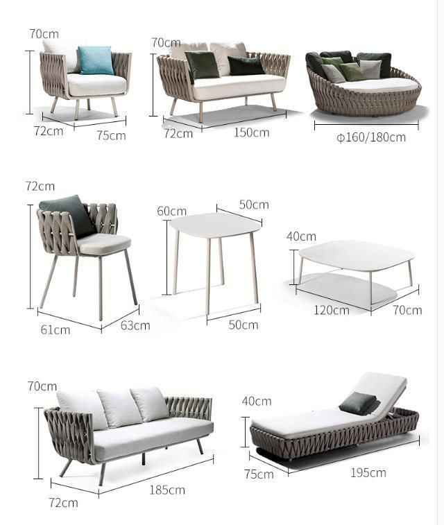 Nordic Outdoor Sofa Garden Rattan Combination Hotel Furniture