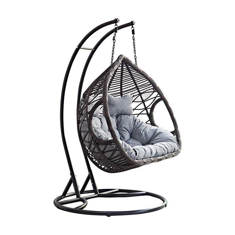 Fashion Rattan Wicker Double Seat Hanging Egg Patio Swing Chair