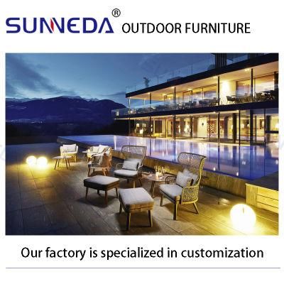 Luxury Comfortable Outdoor Furniture with Rope Chair Set and Tea Table