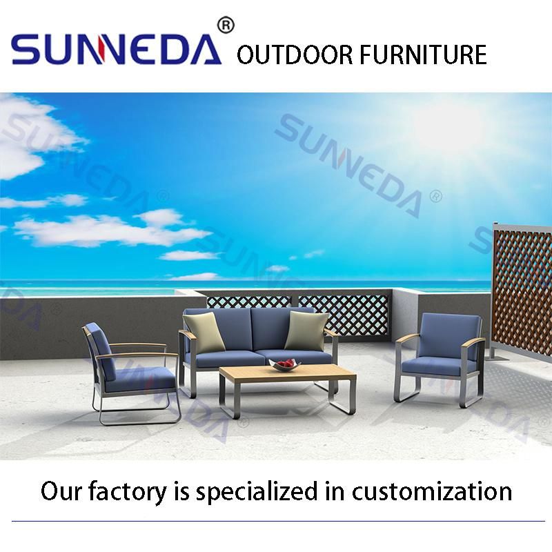 Stylish Outdoor Furniture, Aluminum Frame, Braided Pipe Rattan, with Waterproof Seat Cushion